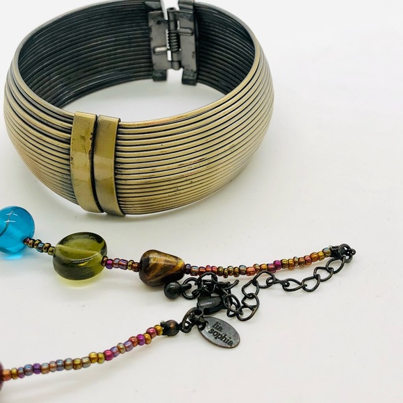 Vintage Modernist Bracelet & Glass Necklace - Picture 13 of 15